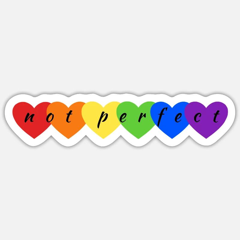 Not perfect - Sticker size S (10 x 10 cm) - white matte