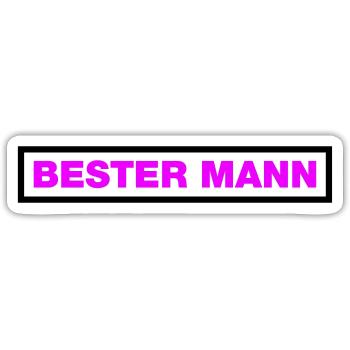Bester Mann - Sticker Größe S (10 x 10 cm) - Mattweiß - Vorne