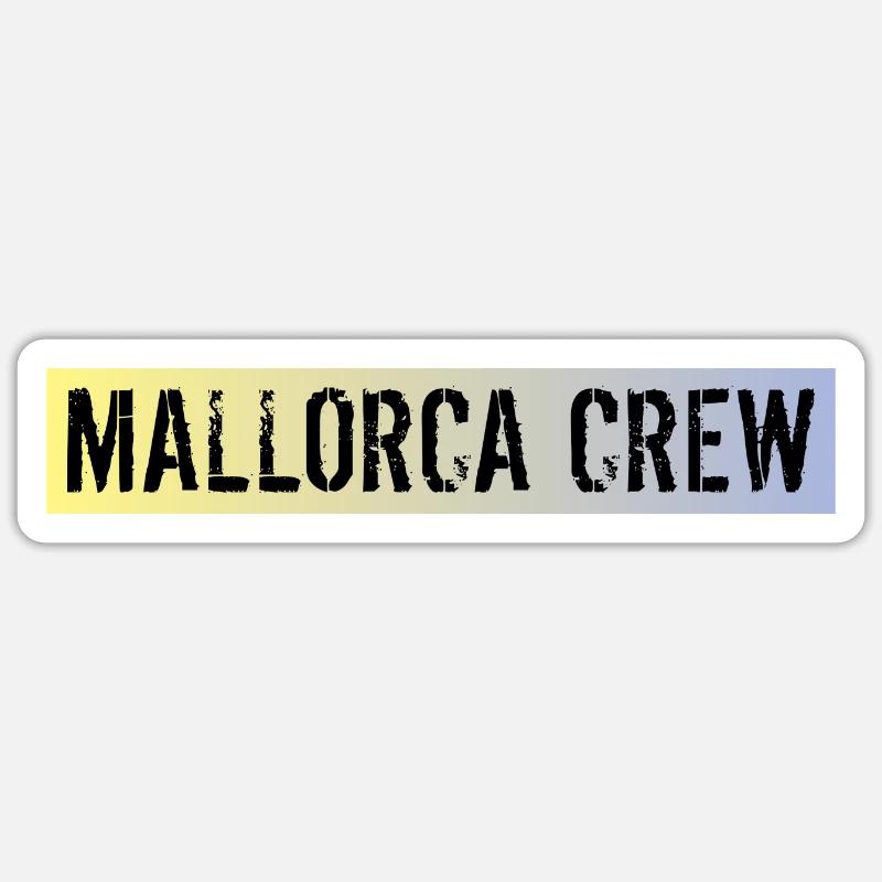 Mallorca Crew - Sticker Größe S (10 x 10 cm) - Mattweiß