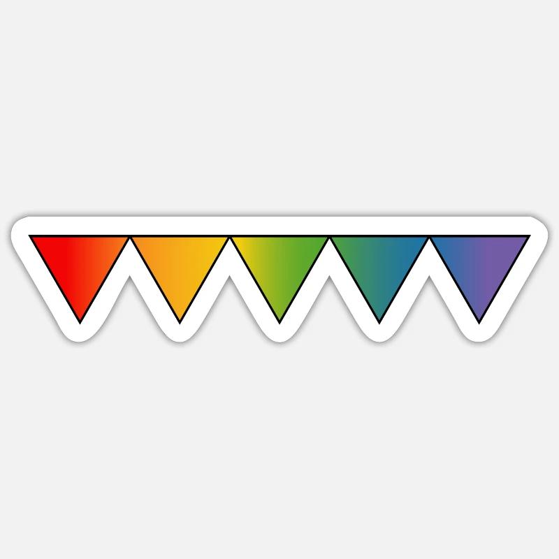 Rainbow queer triangles - Sticker size S (10 x 10 cm) - white matte