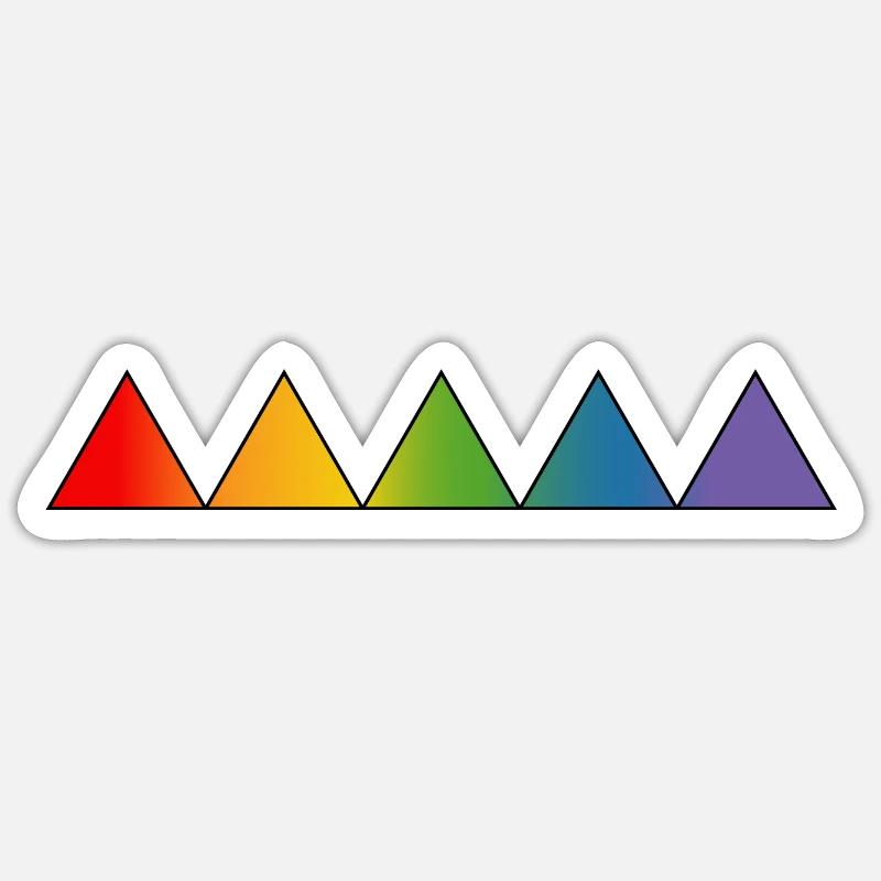 Rainbow LGBTQ triangles - Sticker size S (10 x 10 cm) - white matte