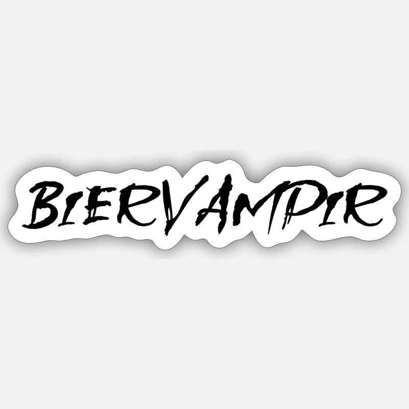 Biervampir - Sticker Größe S (10 x 10 cm) - Mattweiß