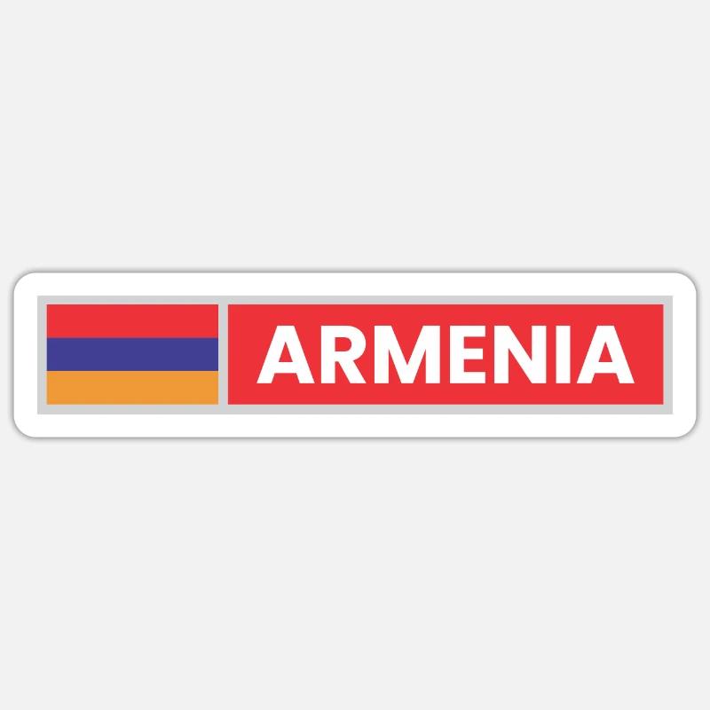 Drapeau de l’Arménie - Sticker taille S (10 x 10 cm) - blanc mat