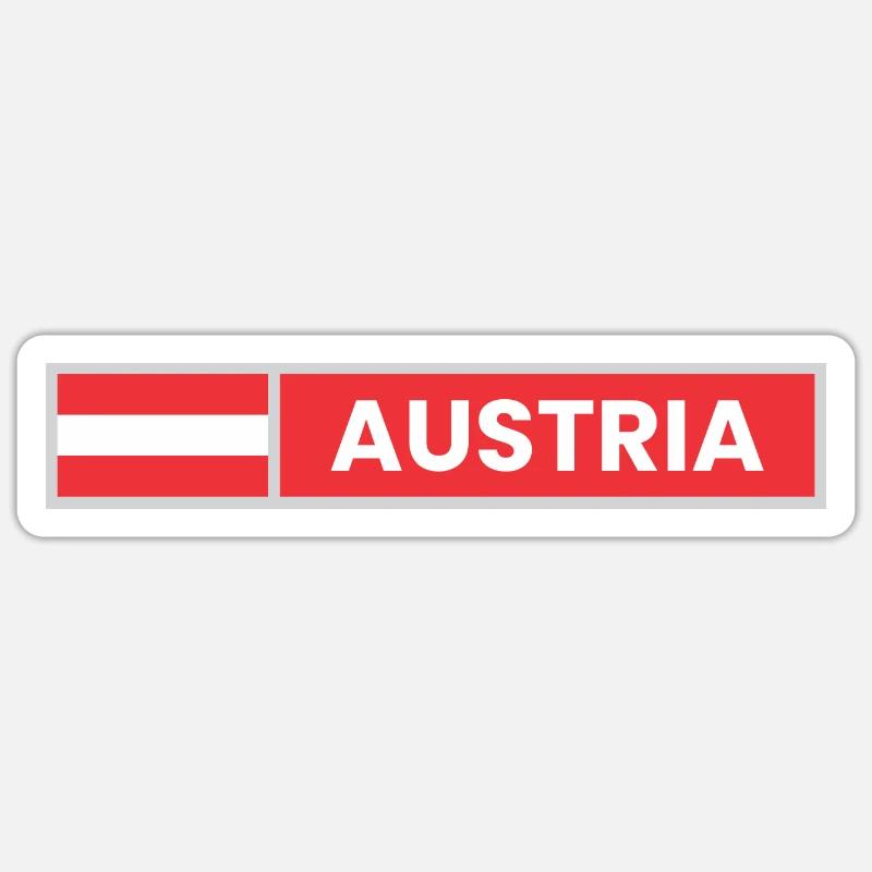 Austria Flag - Sticker size S (10 x 10 cm) - white matte
