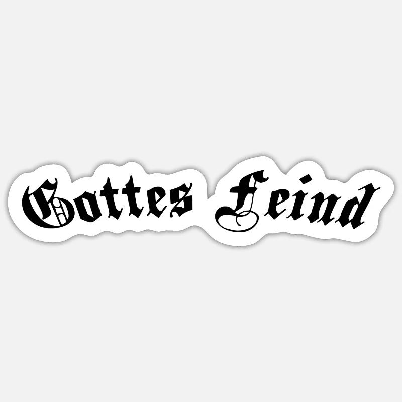 Gottes Feind - Sticker Größe S (10 x 10 cm) - Mattweiß