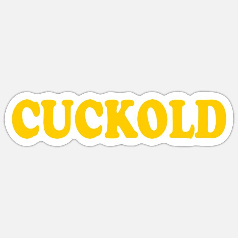 Cuckold - Sticker taille S (10 x 10 cm) - blanc mat