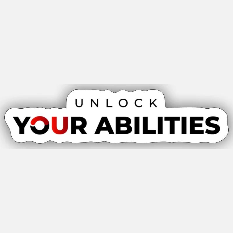 Unlock your Abilities Premium - Sticker Größe S (10 x 10 cm) - Mattweiß