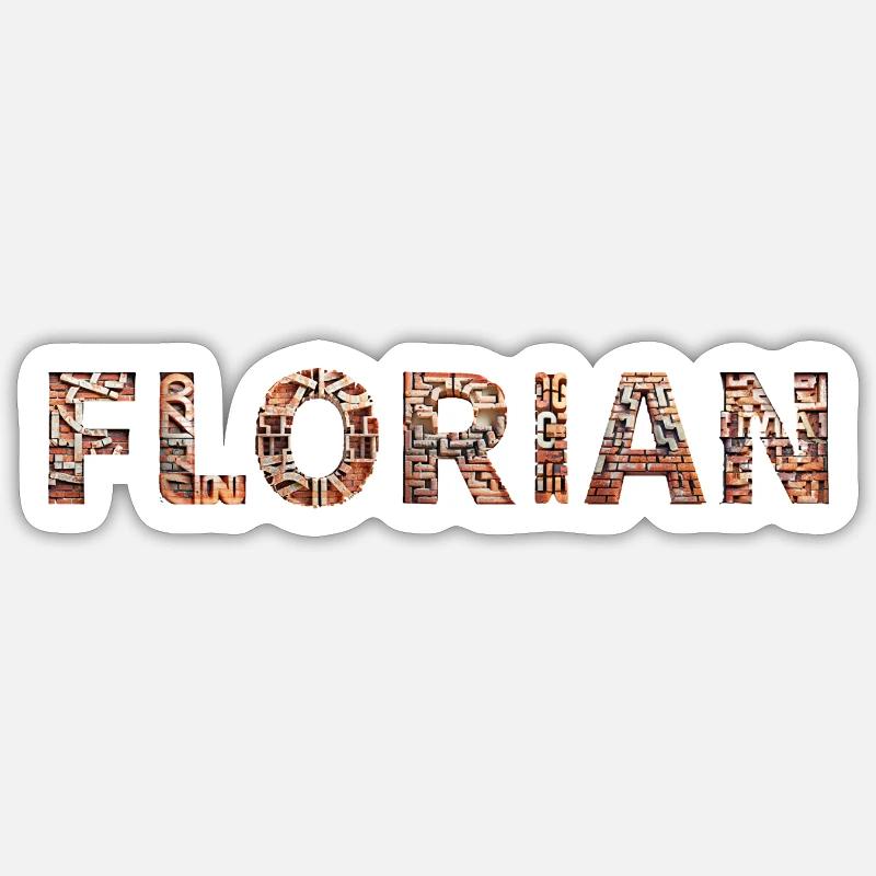 FLORIAN brick Sticker Größe S (10 x 10 cm)