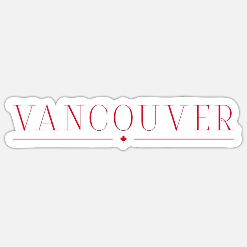Vancouver, Canada - Sticker taille S (10 x 10 cm) - blanc mat