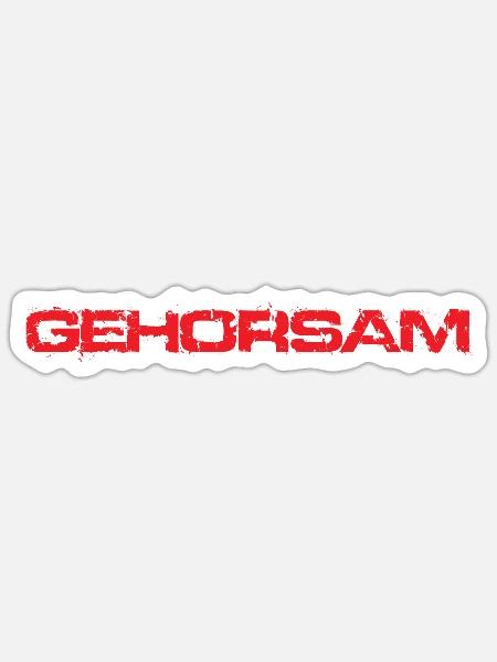 gehorsam - Sticker Größe S (10 x 10 cm) - Mattweiß