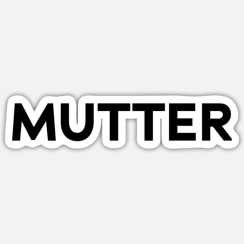 Mutter Typografie Design VATER-MUTTER-KIND Geburt - Sticker Größe S (10 x 10 cm) - Mattweiß
