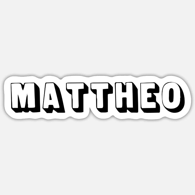 Name - Mattheo - Sticker size S (10 x 10 cm) - white matte