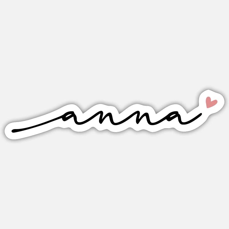 Anna Cursive Name - Sticker size S (10 x 10 cm) - white matte
