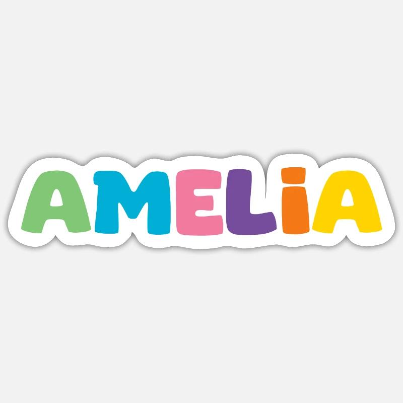 Nom - Amelia - Sticker taille S (10 x 10 cm) - blanc mat