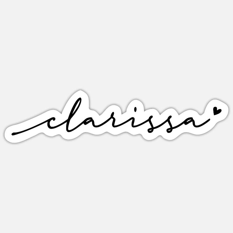 Clarissa Cursive Name - Sticker size S (10 x 10 cm) - white matte