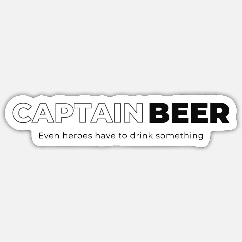 Captain Beer - Sticker size S (10 x 10 cm) - white matte