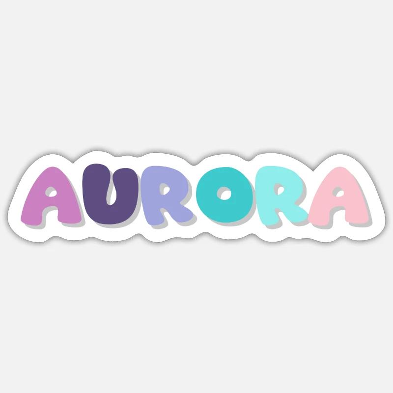 Name - Aurora - Sticker Größe S (10 x 10 cm) - Mattweiß