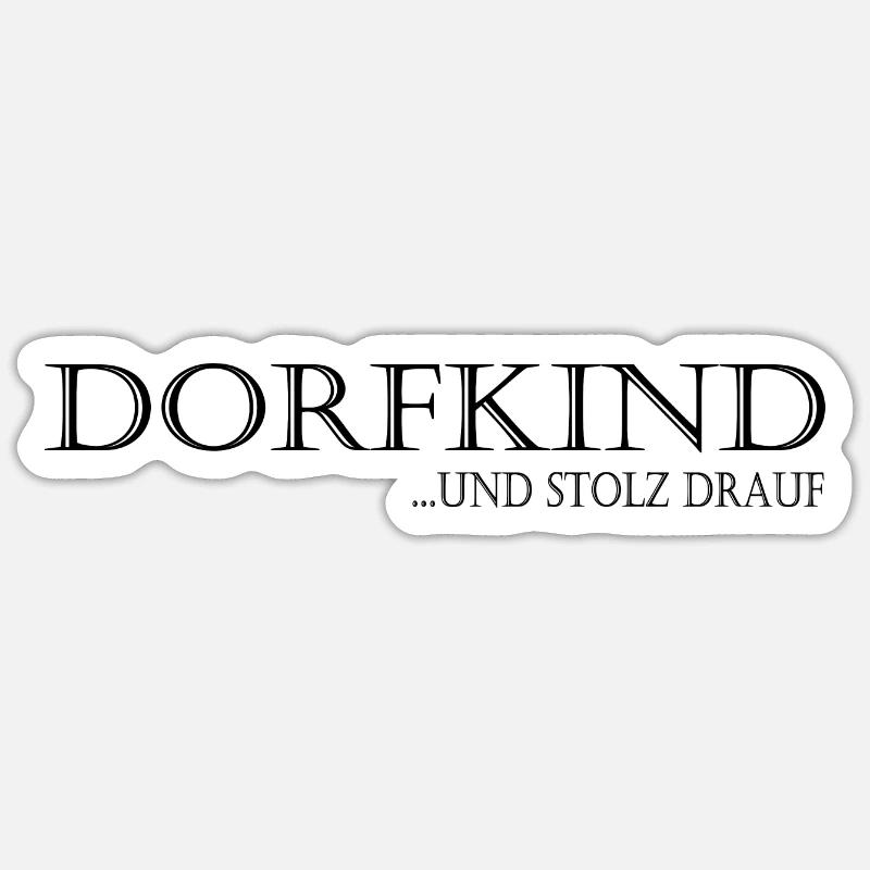 Dorfkind - Sticker Größe S (10 x 10 cm) - Mattweiß