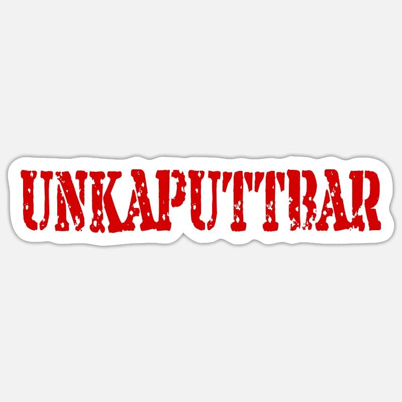 UNKAPUTTBAR - Sticker Größe S (10 x 10 cm) - Mattweiß
