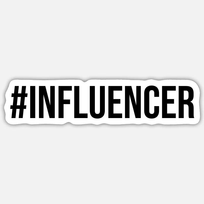 influenceur - Sticker taille S (10 x 10 cm) - blanc mat