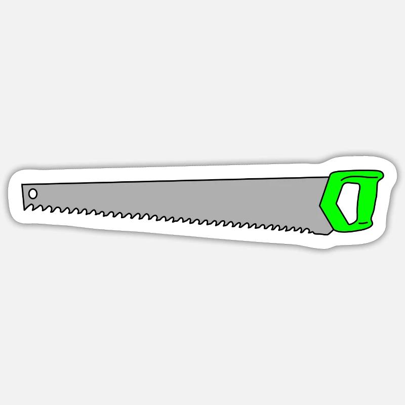 Säge - Sticker Größe S (10 x 10 cm) - Mattweiß