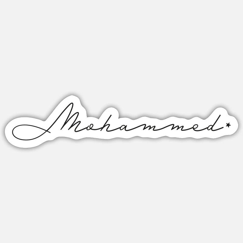 Nom : Mohammed - Sticker taille S (10 x 10 cm) - blanc mat