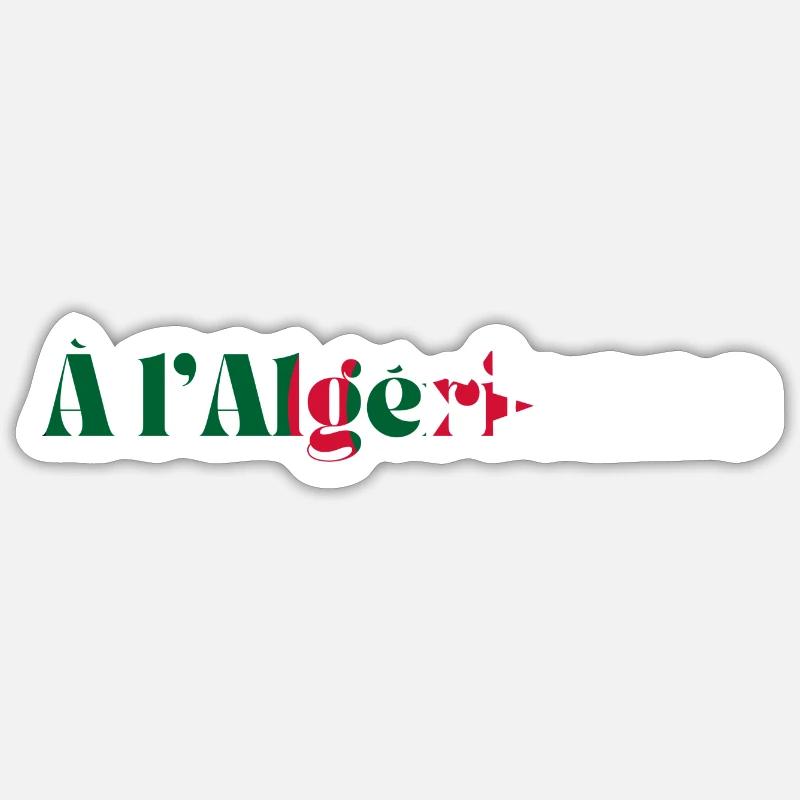 Algerien - Algerien Geschenkidee - Sticker Größe S (10 x 10 cm) - Mattweiß