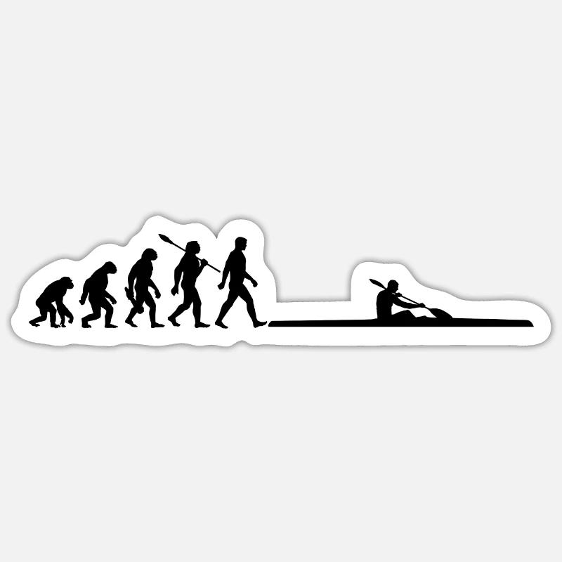 Evolution - Course de canoë - Kayak - Pagayage Sticker taille S (10 x 10 cm)
