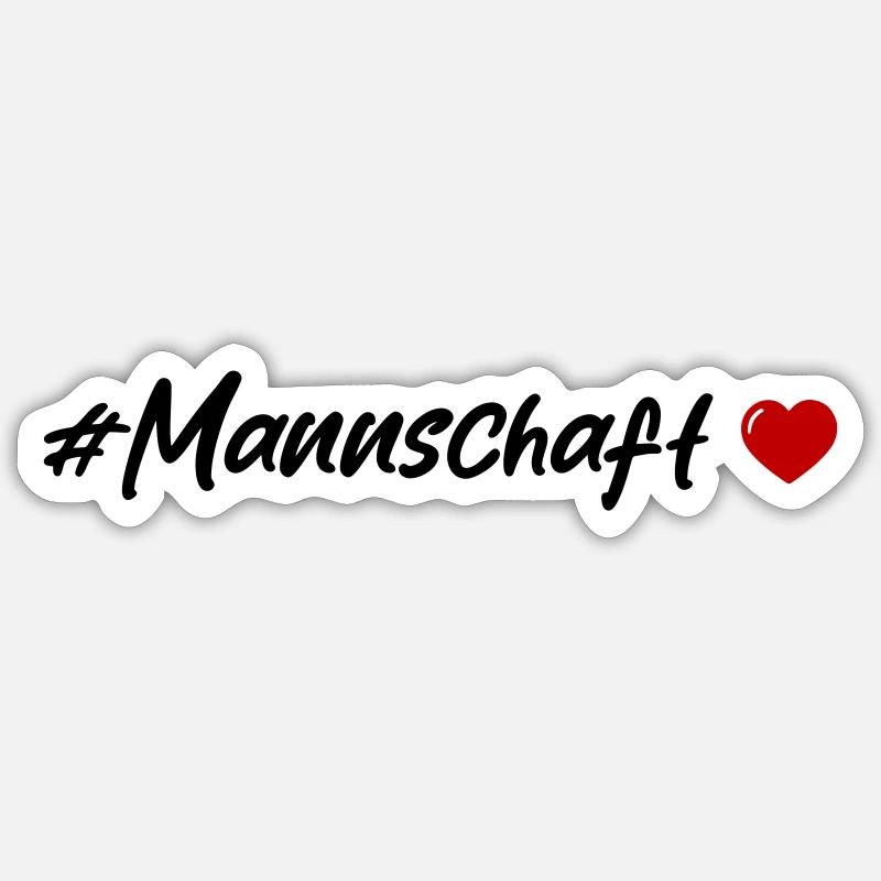 Mannschaft Herz - Sticker Größe S (10 x 10 cm) - Mattweiß