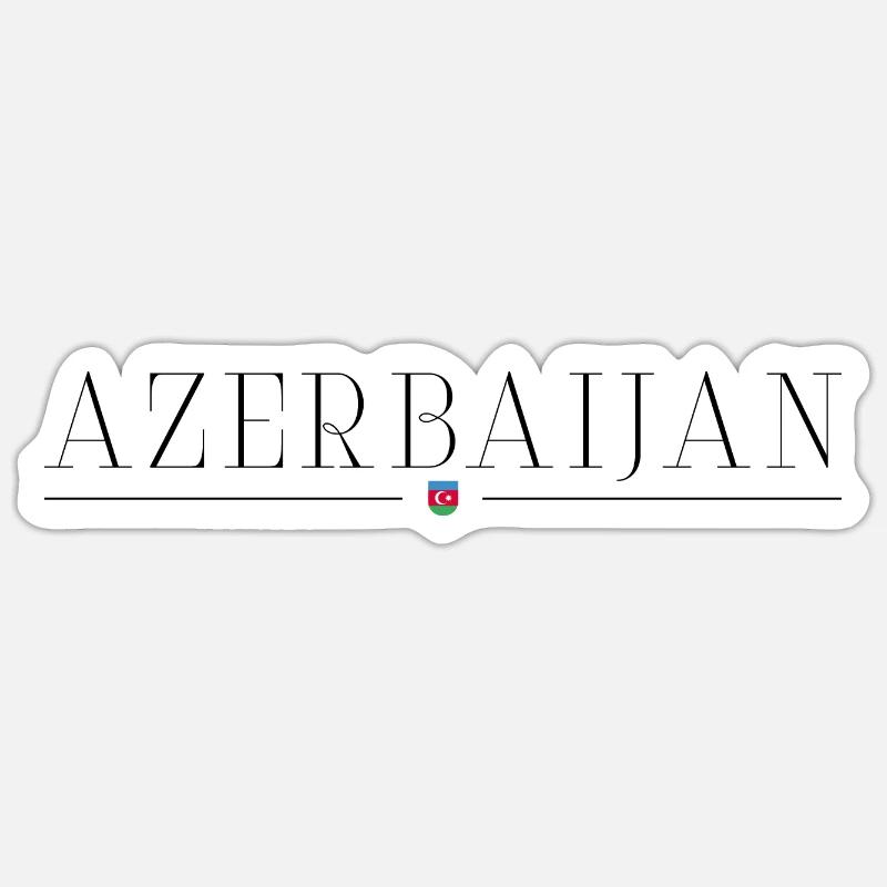 J’aime l’Azerbaïdjan - Sticker taille S (10 x 10 cm) - blanc mat