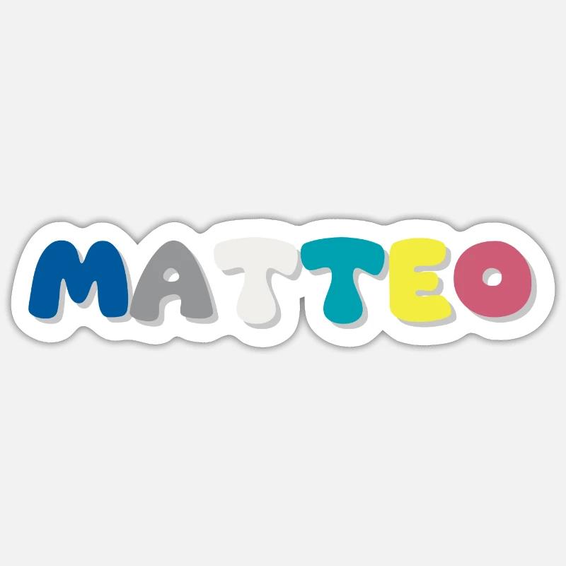 Name - Matteo - Sticker Größe S (10 x 10 cm) - Mattweiß