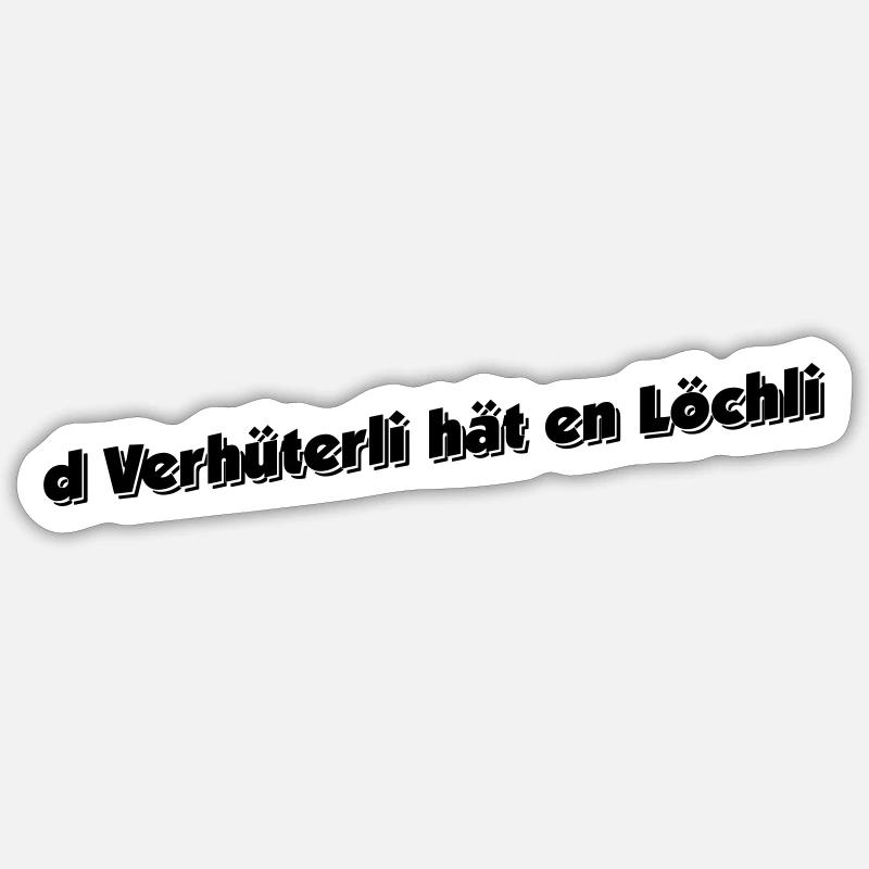 Verhüterli Kondom Schweizerdeutsch Sticker Größe S (10 x 10 cm)