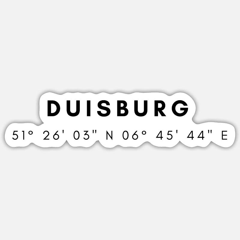 Duisburg coordinates Sticker size S (10 x 10 cm)