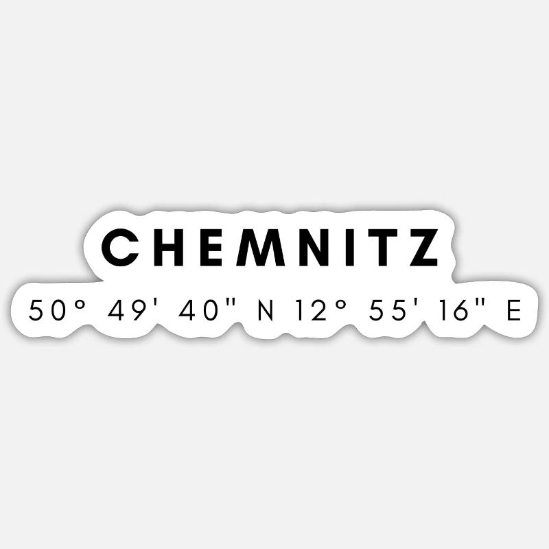 Chemnitz coordinates Sticker size S (10 x 10 cm)