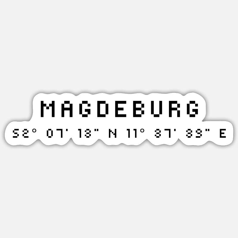 Magdeburg coordinates Sticker size S (10 x 10 cm)