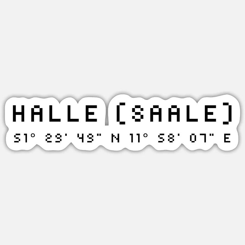 Halle (Saale) coordinates Sticker size S (10 x 10 cm)
