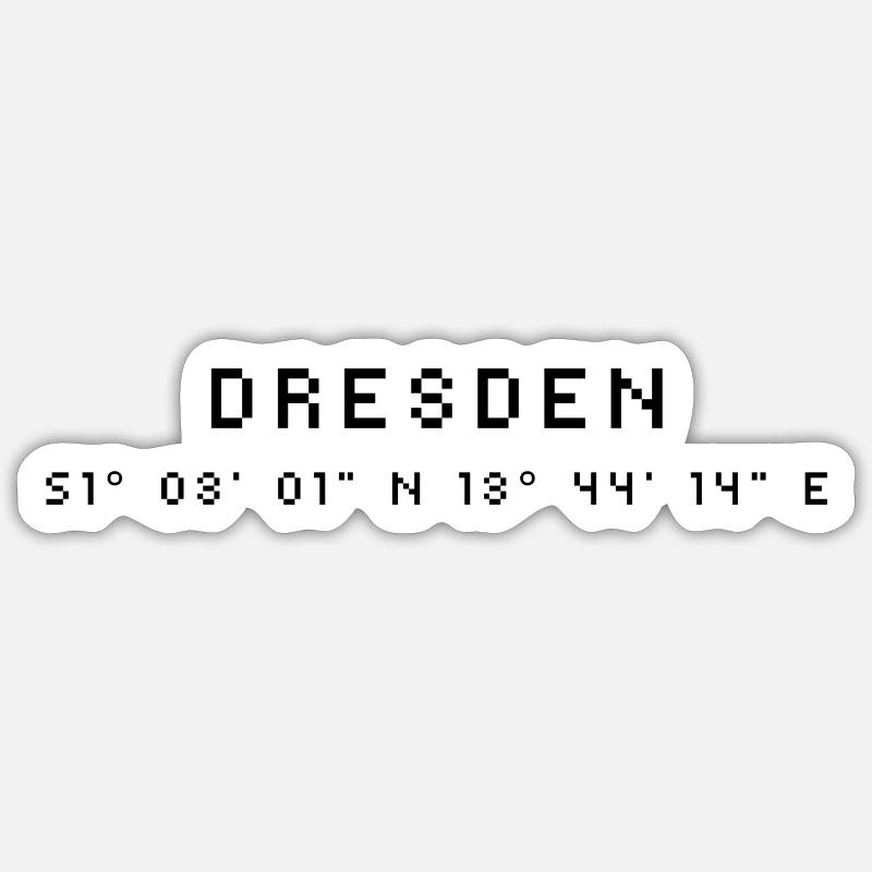 Coordonnées Dresde - Sticker taille S (10 x 10 cm) - blanc mat