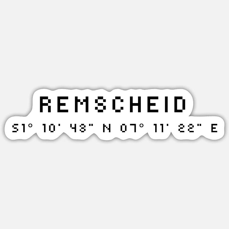 Coordonnées de Remscheid - Sticker taille S (10 x 10 cm) - blanc mat