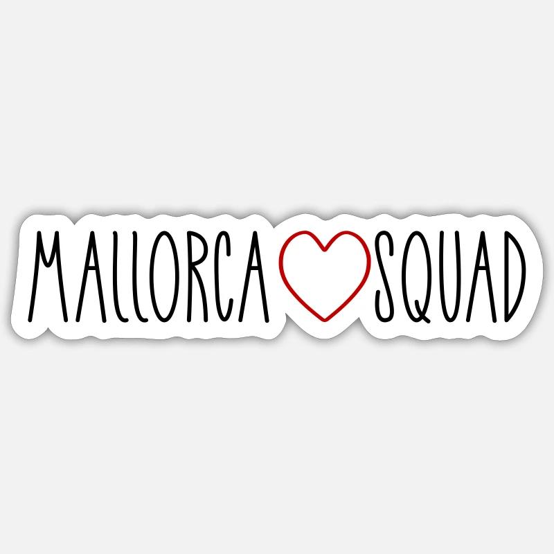 Mallorca Squad Herz - Sticker Größe S (10 x 10 cm) - Mattweiß
