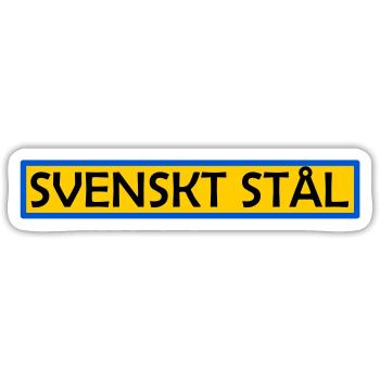 Schwedischer Stahl - Sticker Größe S (10 x 10 cm) - Mattweiß - Vorne