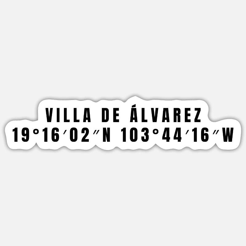 Villa de Álvarez, Mexico Coordinates Sticker size S (10 x 10 cm)