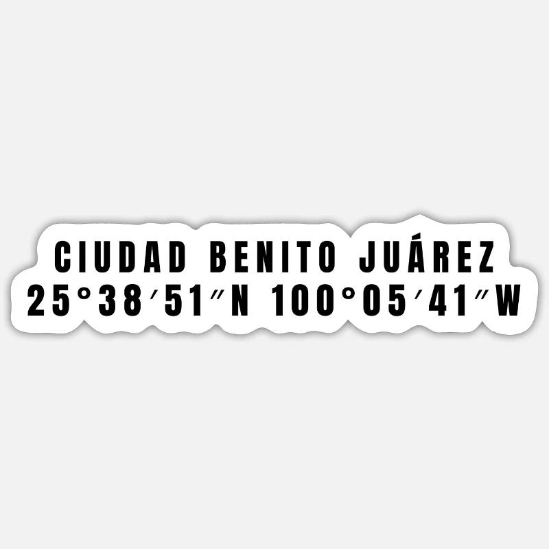 Ciudad Benito Juárez, Mexico Coordinates Sticker size S (10 x 10 cm)