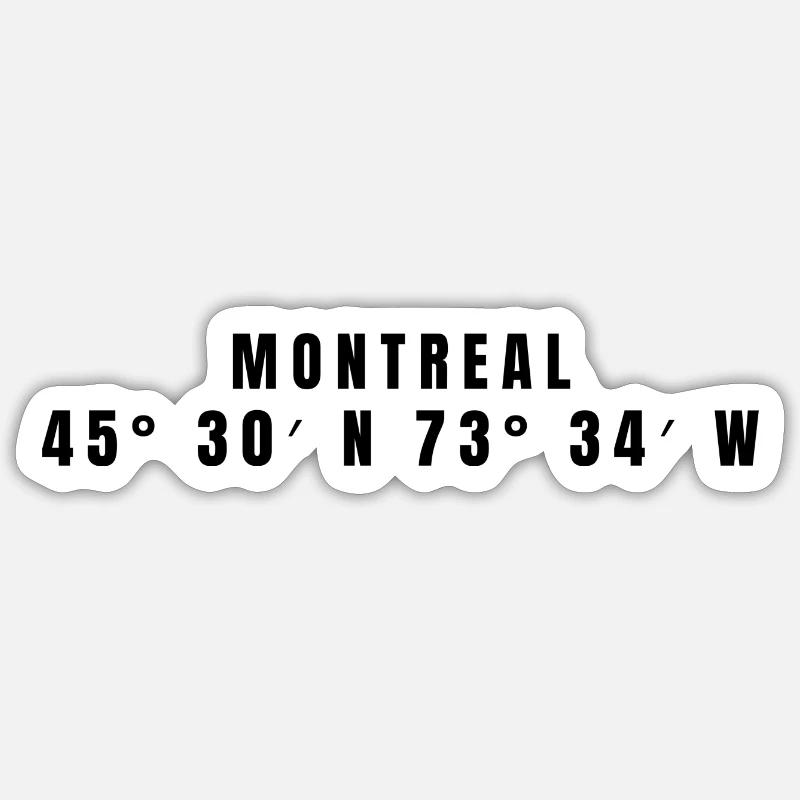 Montreal, Canada Coordinates Sticker size S (10 x 10 cm)