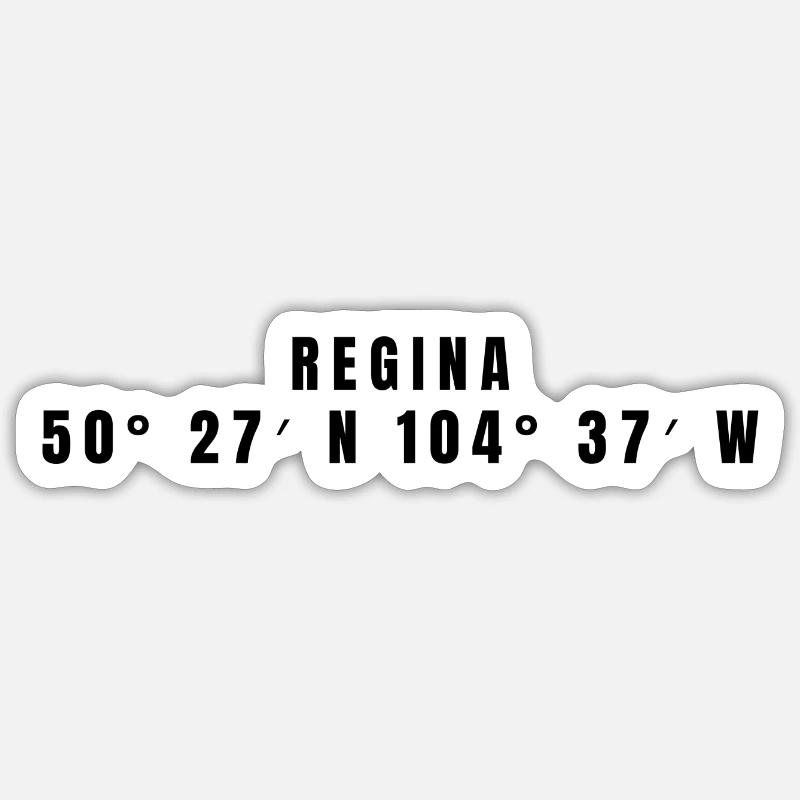 Regina Canada Coordinates Sticker size S (10 x 10 cm)