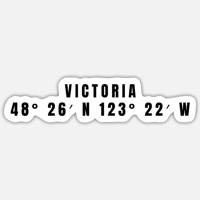 Victoria Canada Coordinates Sticker size S (10 x 10 cm)