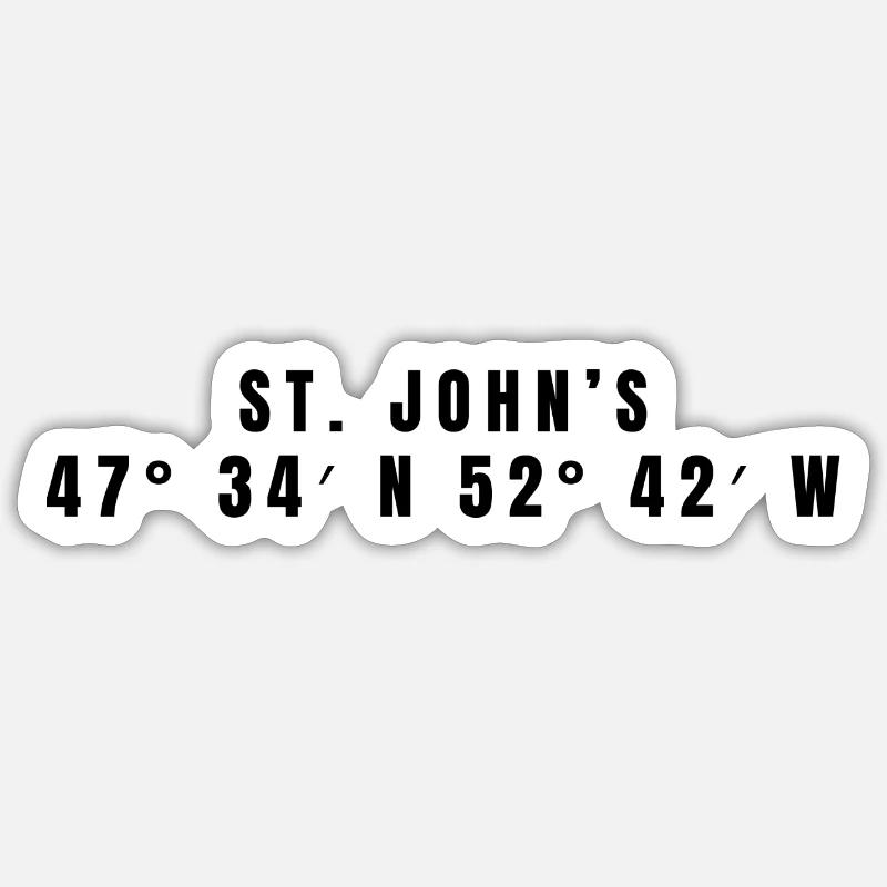 St. John's Canada Coordinates Sticker size S (10 x 10 cm)