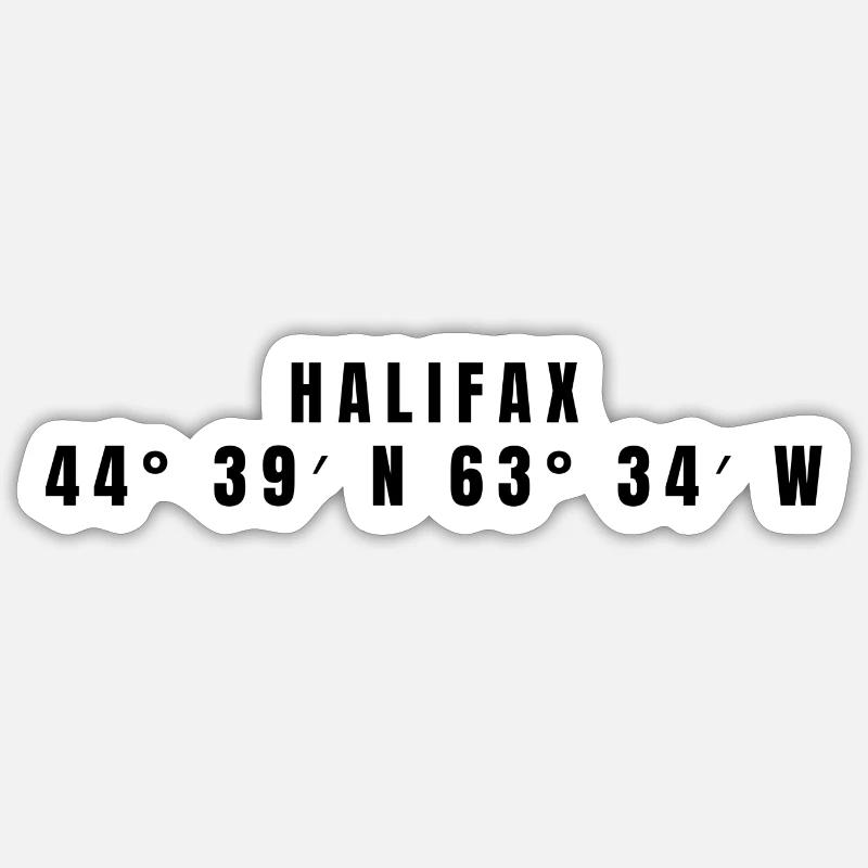 Coordonnées Halifax, Canada - Sticker taille S (10 x 10 cm) - blanc mat
