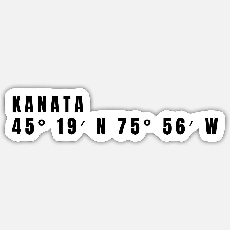 Coordonnées Kanata, Canada - Sticker taille S (10 x 10 cm) - blanc mat