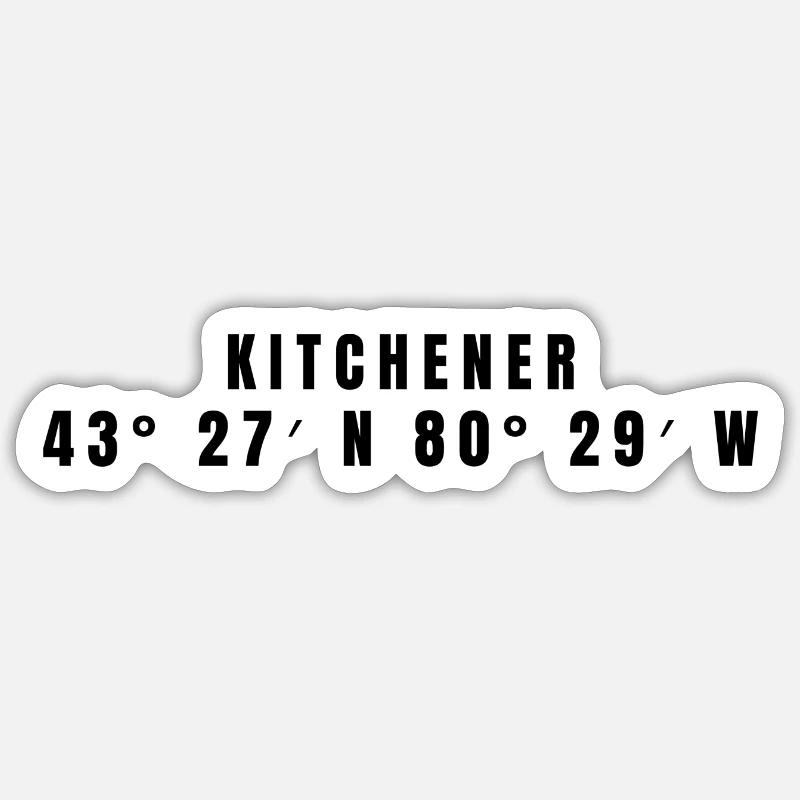 Kitchener, Canada Coordonnées - Sticker taille S (10 x 10 cm) - blanc mat