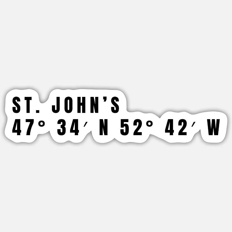 St. John's Canada Coordinates Sticker size S (10 x 10 cm)